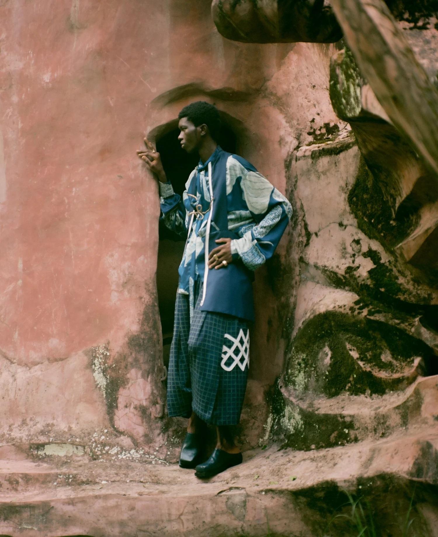 A look from Cloth as a Queer Archive, featuring jewellery designed in collaboration with Dunja Herzog 